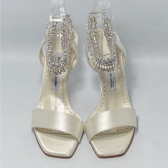 Manolo Blahnik Parinasan 105 Embellished Sandals size 37 - Picture 2 of 12